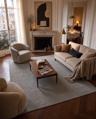 Tapis Satiné — Perle de Brume, en situation